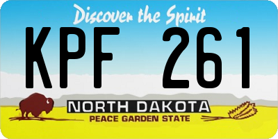 ND license plate KPF261