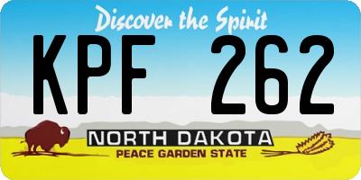 ND license plate KPF262