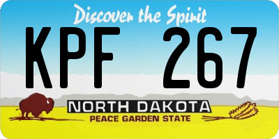 ND license plate KPF267