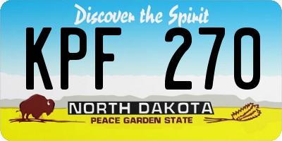 ND license plate KPF270