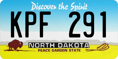 ND license plate KPF291