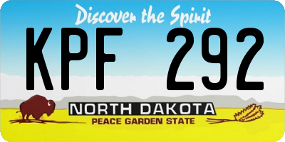 ND license plate KPF292