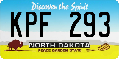 ND license plate KPF293