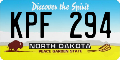 ND license plate KPF294