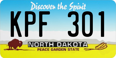 ND license plate KPF301