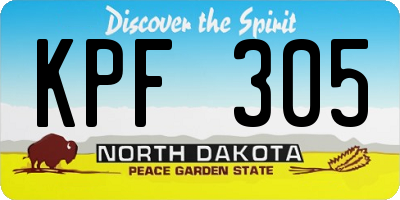 ND license plate KPF305