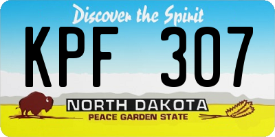 ND license plate KPF307