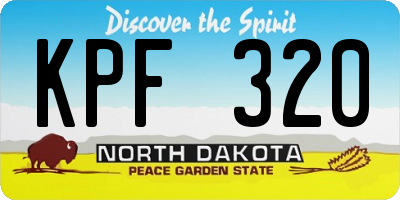 ND license plate KPF320