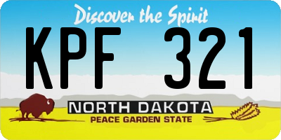 ND license plate KPF321