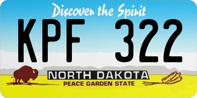 ND license plate KPF322