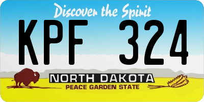 ND license plate KPF324