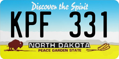 ND license plate KPF331
