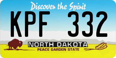 ND license plate KPF332
