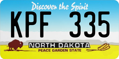 ND license plate KPF335