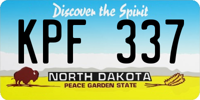 ND license plate KPF337