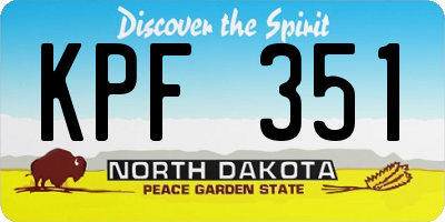 ND license plate KPF351