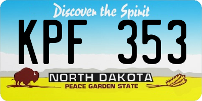 ND license plate KPF353