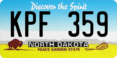 ND license plate KPF359