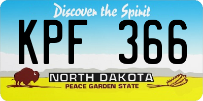 ND license plate KPF366