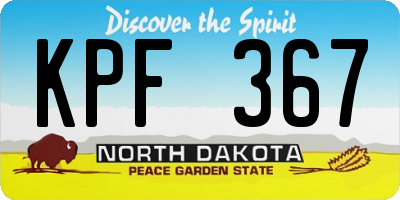 ND license plate KPF367
