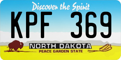 ND license plate KPF369