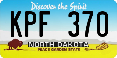ND license plate KPF370