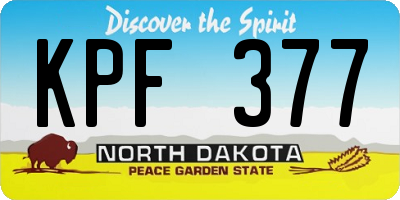 ND license plate KPF377