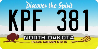 ND license plate KPF381