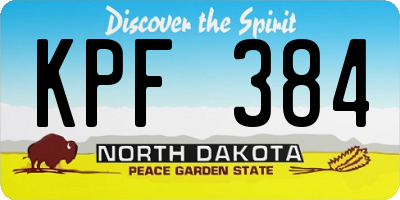 ND license plate KPF384