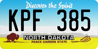 ND license plate KPF385