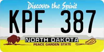 ND license plate KPF387