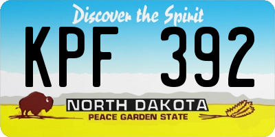 ND license plate KPF392