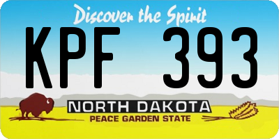 ND license plate KPF393