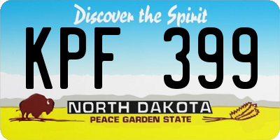 ND license plate KPF399