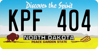 ND license plate KPF404