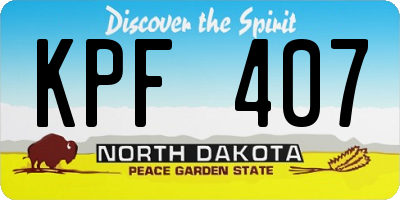 ND license plate KPF407