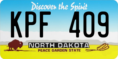 ND license plate KPF409