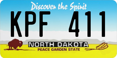 ND license plate KPF411