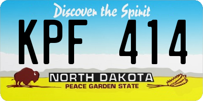 ND license plate KPF414