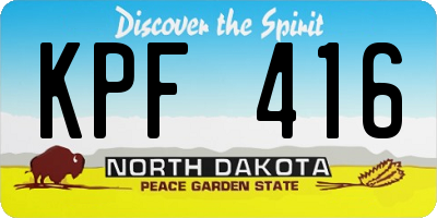 ND license plate KPF416