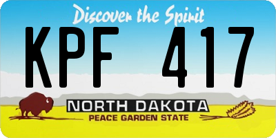 ND license plate KPF417