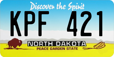 ND license plate KPF421