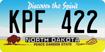 ND license plate KPF422