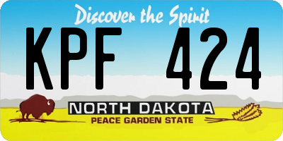 ND license plate KPF424