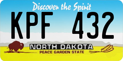 ND license plate KPF432