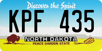 ND license plate KPF435