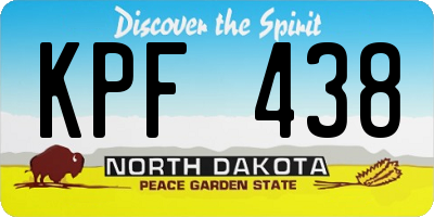 ND license plate KPF438