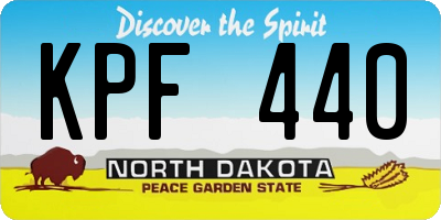 ND license plate KPF440