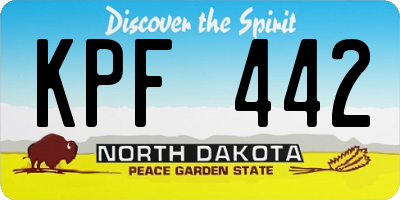 ND license plate KPF442