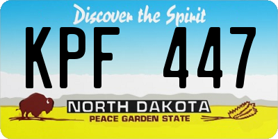 ND license plate KPF447